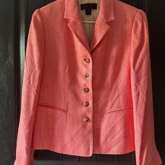 Nina Mclemore Jackets & Blazers - Nina Mclemore Silk Coral Textured Blazer, coral pink, size 10